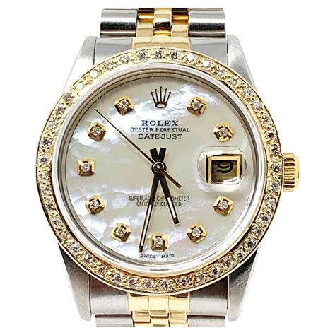 rolex watch 16013 diamond bezel 18 kt mop|Rolex Datejust 36 16013 .